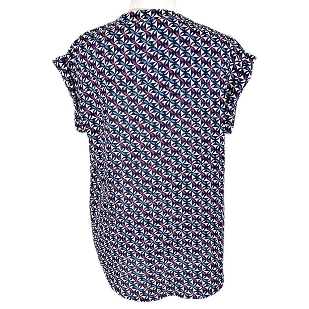 Pleione- Dressy Geometric Pattern Short Sleeve Tunic- Size XS - Picture 4 of 8